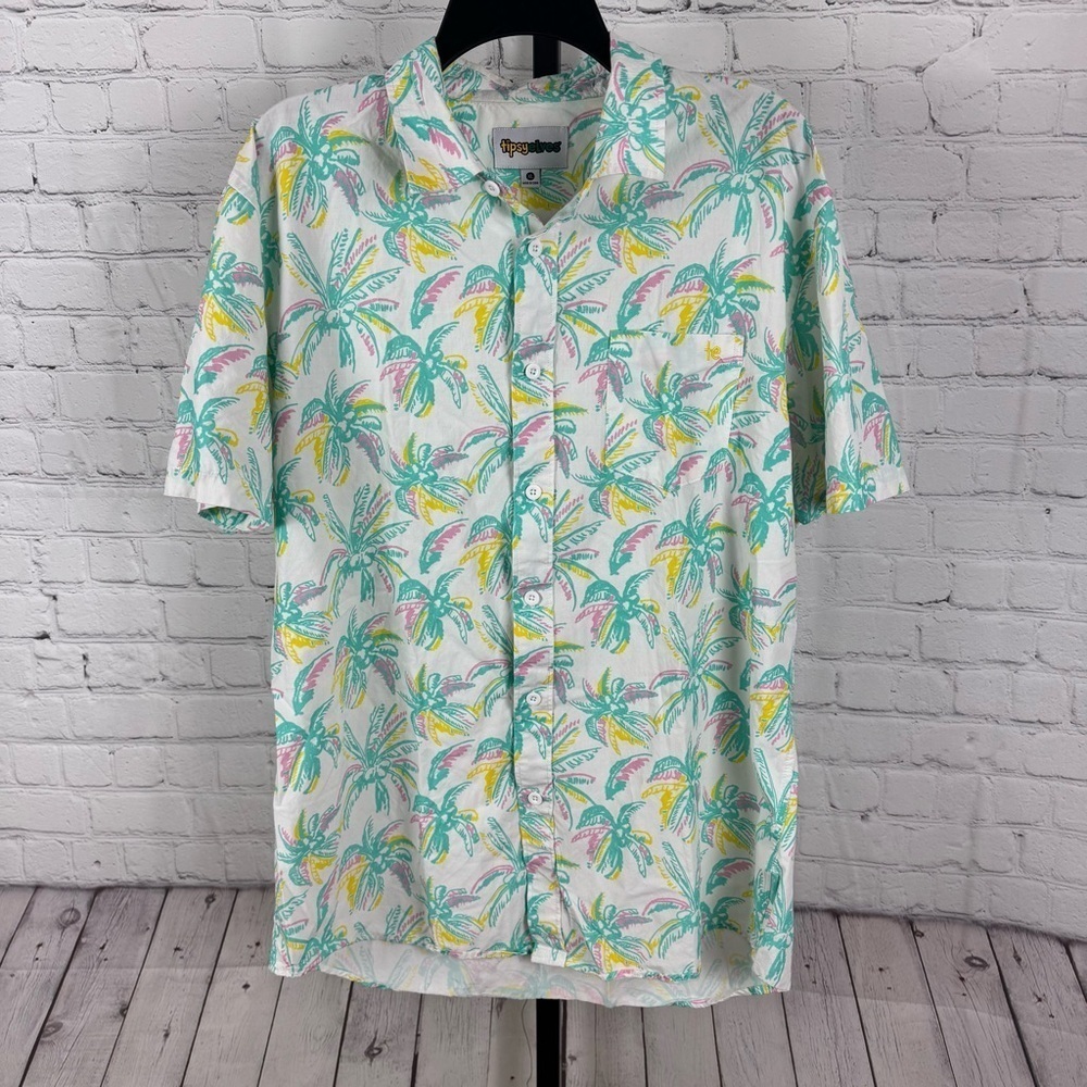 Tipsy Elves Vibrant Vacation Hawaiian Palm Tree Shirt Size XL